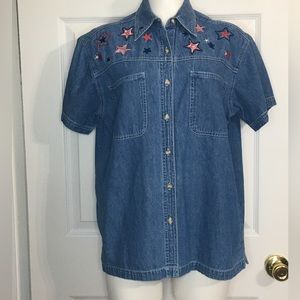 Appliqued Stars CAROLINA COLOURS Denim Shirt